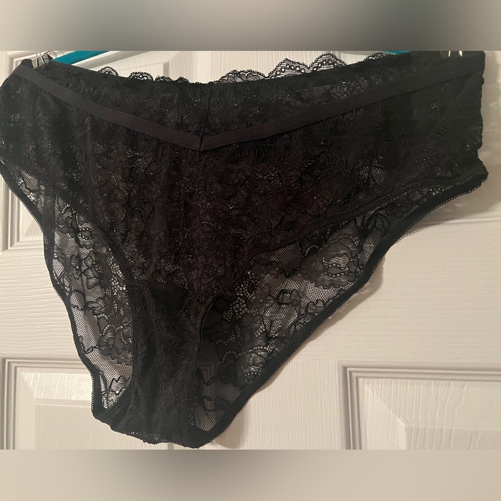 Torrid solid black lace sexy cheeky panties